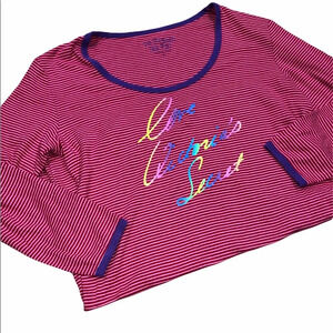 Victorias Secret size small red striped cotton night shirt